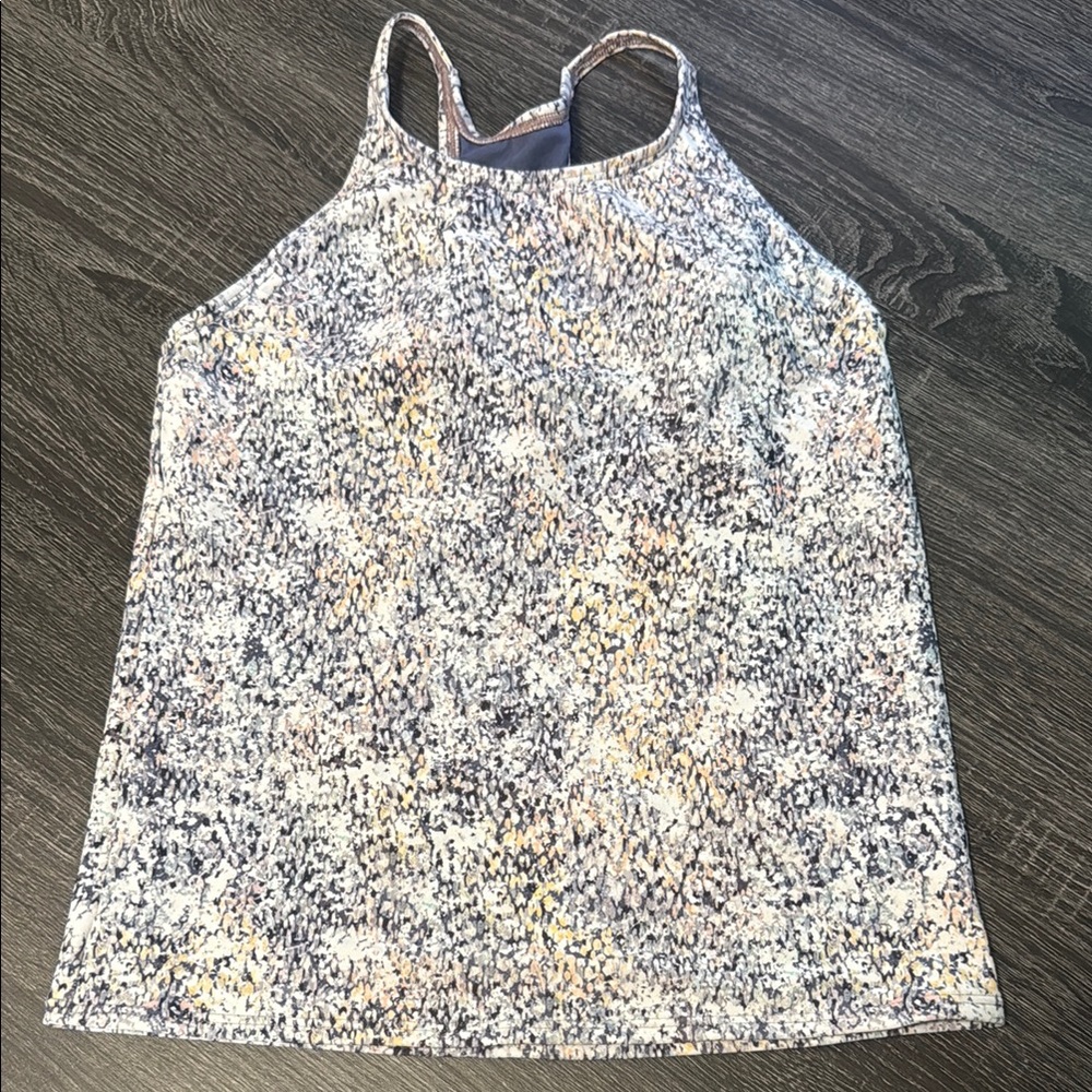 Athleta White and Blue Swim Tank Top